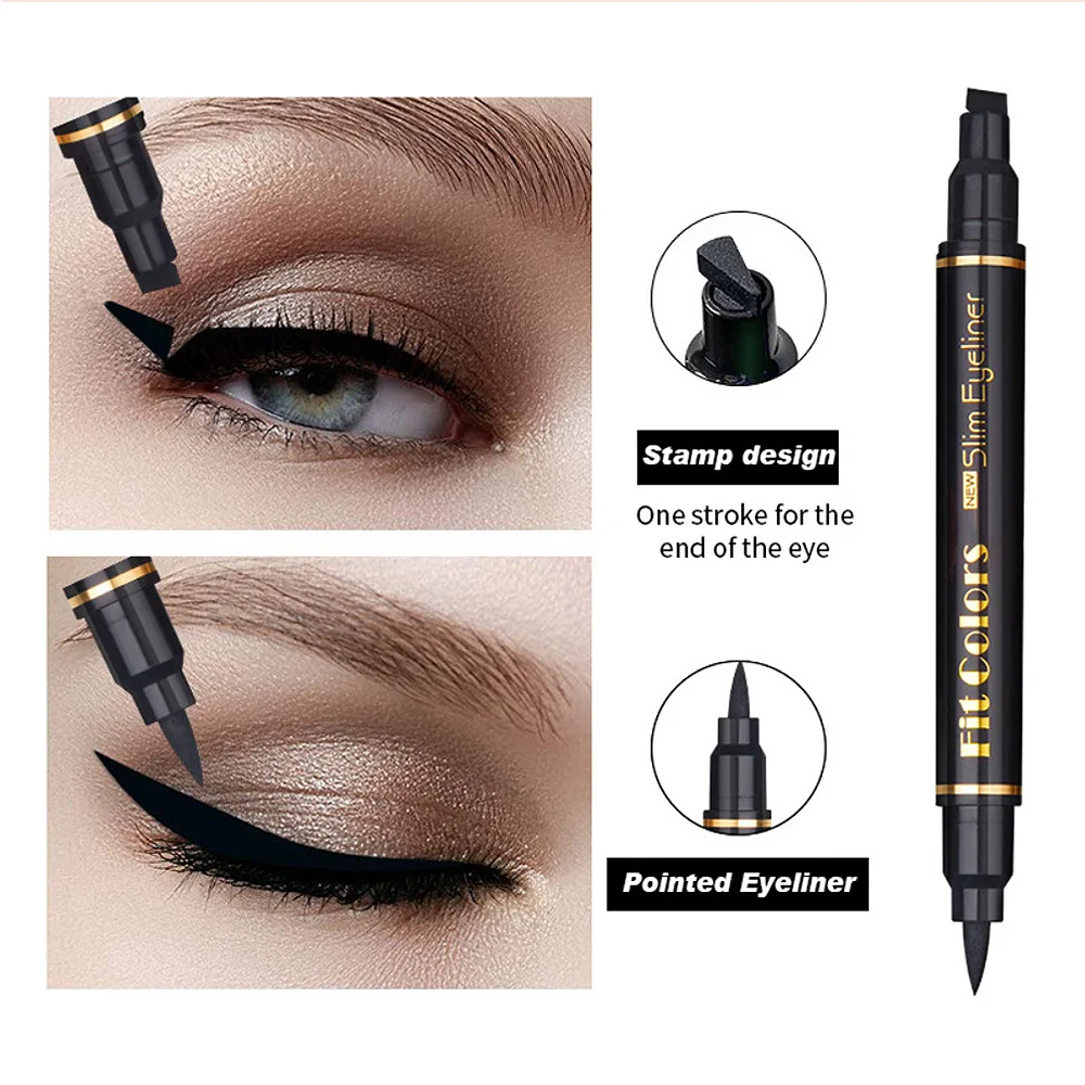 6 STKS Stempel Vloeibare Eyeliner Set Waterdicht Snel Droog Double-ended Zwart Hart Ster Afdichting Oog Staart Eyeliner Uitbreiding Make-up Kit