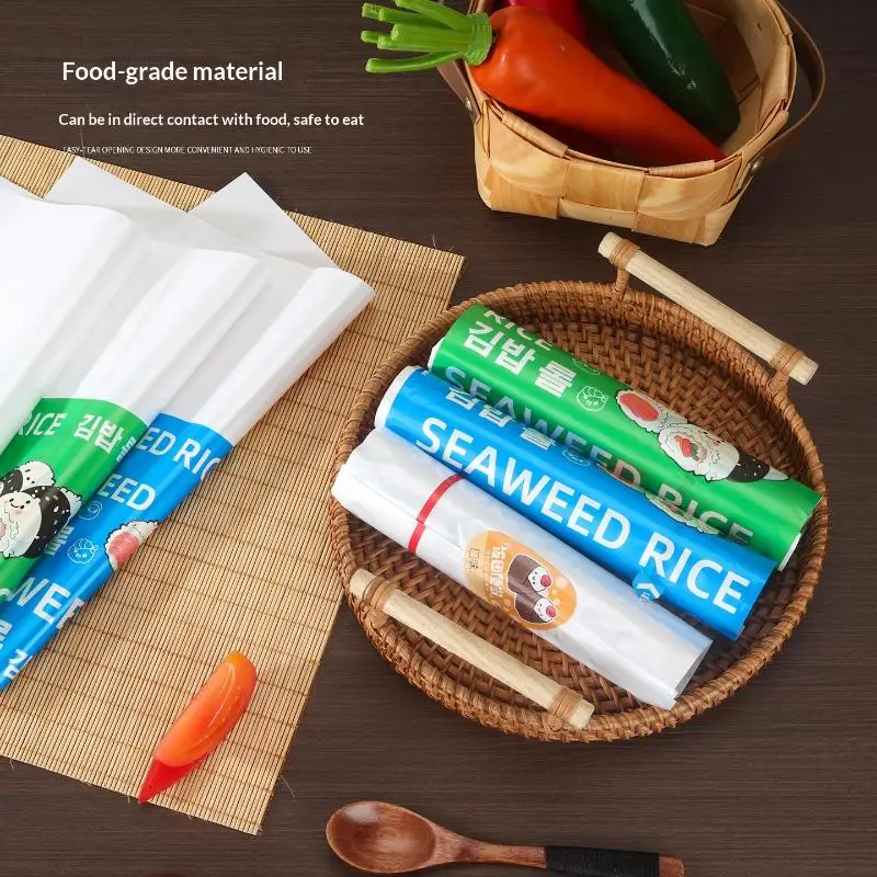 20/100 Pcs Disposable Sushi Roll Packaging Bags Japanese Cartoon Print For Rice Ball Bento Lunch Food Wrap