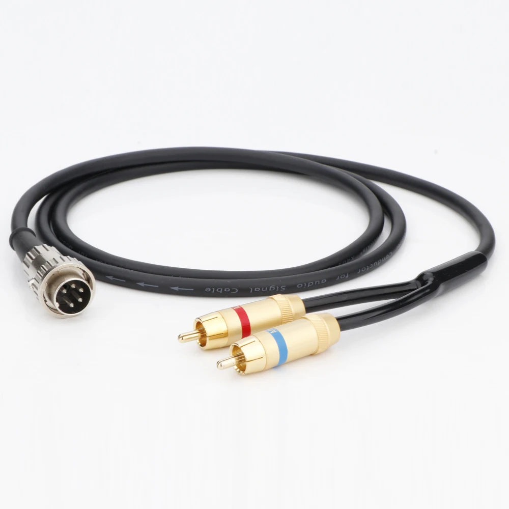 

Preffair hifi Name 5Pins to 2RCA Plug OFC Copper With Name Phono Turnable Line Audio Phono Tonearm Cable For Naim