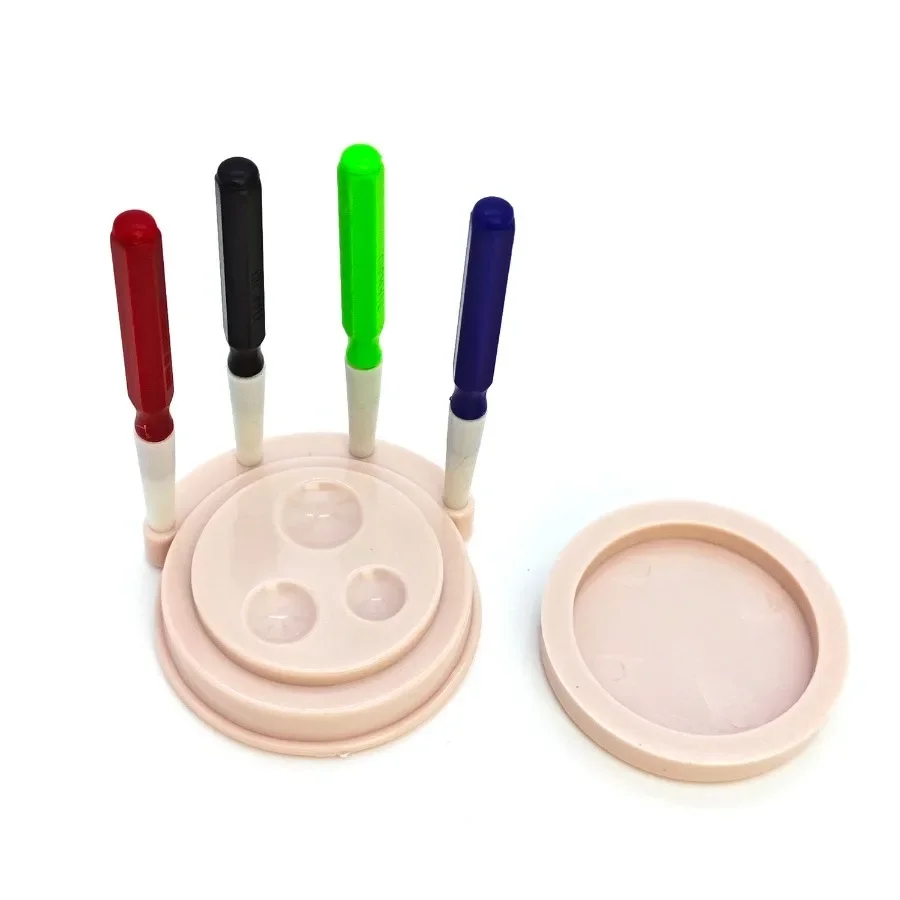 4Pcs Oil Pin Pen Dip + 1Pc Oiler Dish Tool Set Watch Cleaning Tool Hold Watch Oil Watch Repairing Accessory Tool for Watchmakers