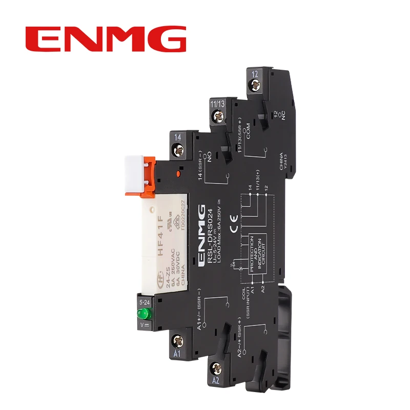 

ENMG G41F Ультратонкое промежуточное реле-тонкий модуль электромагнитного реле, совместимый с Hongfa HF41F-24-ZS RSL-DRS024