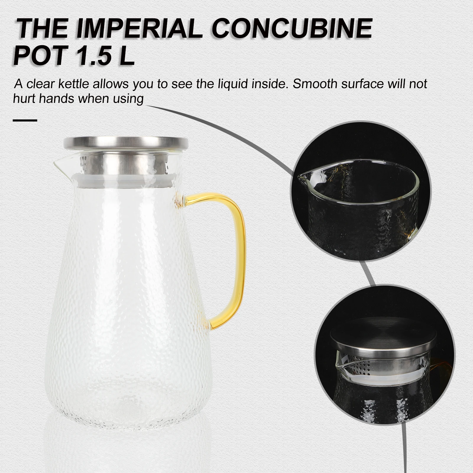 

Water Jugs Cold Bottle Glass Pitcher Container Kitchen Utensil Kettle Beverage Tea Juice Cool