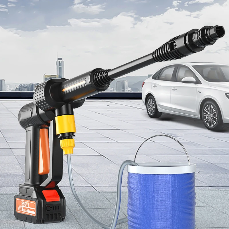 200W 10000mAh 30BAR Wireless Car Washer High Pressure Car Wash Water Gun Portable High Pressure Washer Foam for Makita Battery