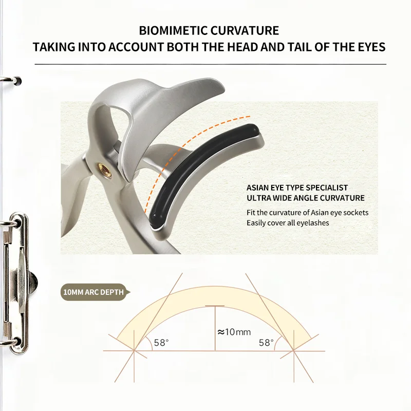 Picture 5: 1pcs eyelash curler professional,Pearl Nickel Plated Zinc Alloy Lash Curler Ergonomic Professional Eye Makeup Tool with 10rubber