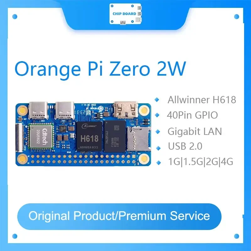 

Orange Pi Zero 2W: Allwinner H618 SBC with DDR4, WiFi & Bluetooth, Mini PC Board 1G/1.5G/2G/4G
