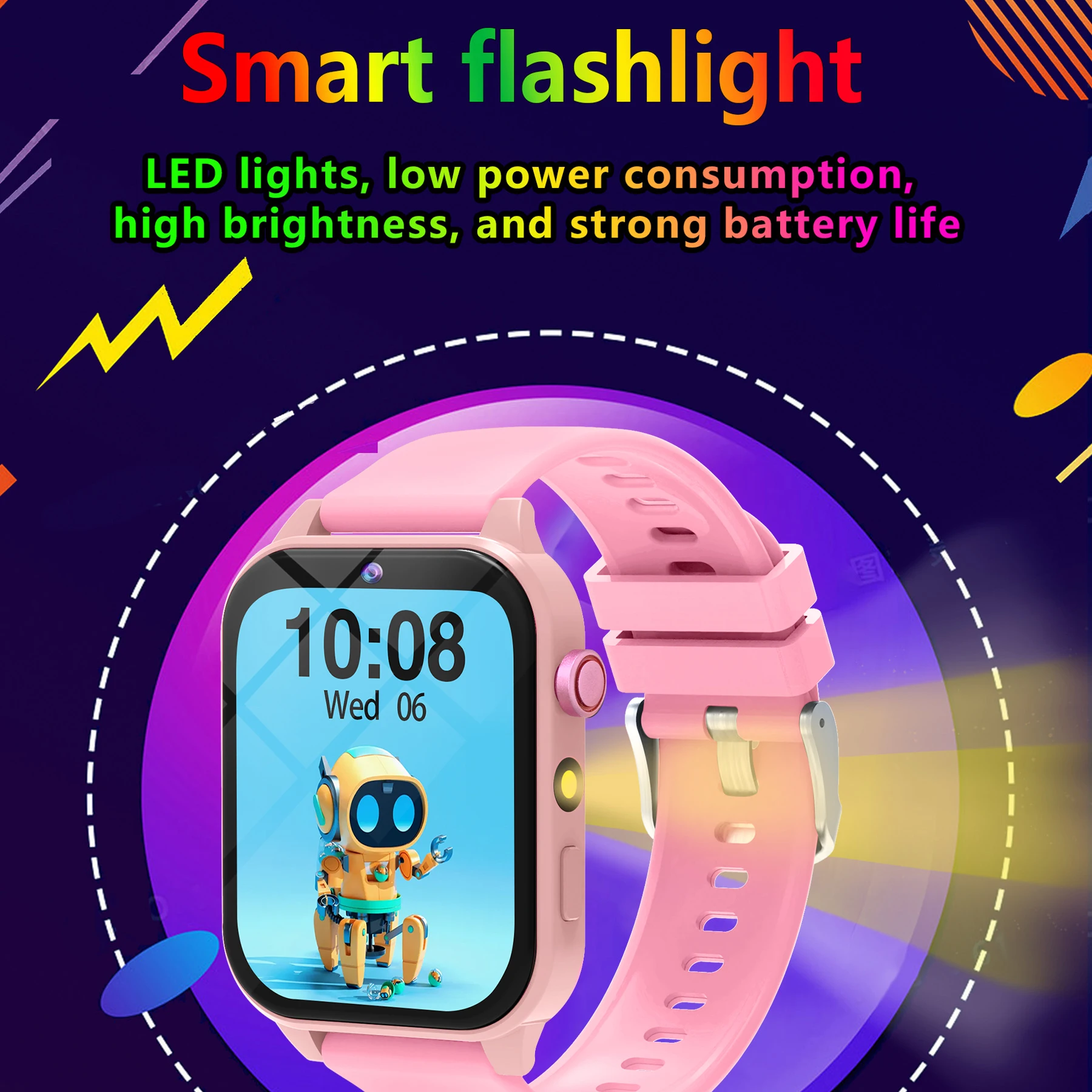 스마트 시계 어린이 방수 손전등 카메라 12 게임 알람 알림 수면 모니터링 보수계 어린이 소년 소녀 시계 선물