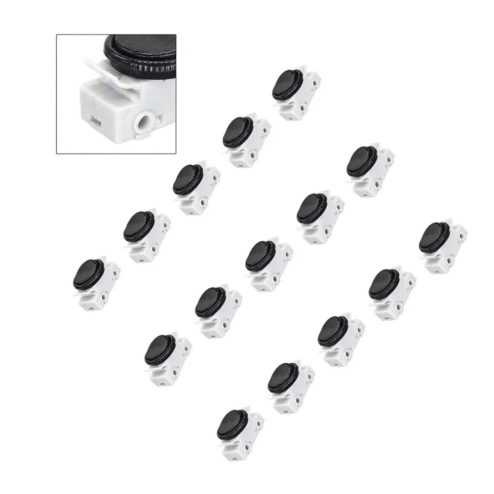15pcs Black White Push Button Rocker Switch For Kitchen Lighting Fixture Replacement Electrical Supplies