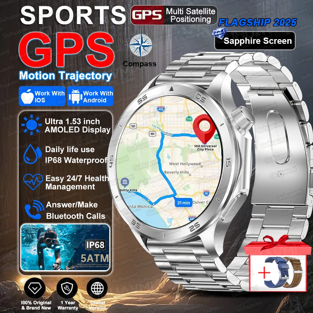 

Новинка 2025 года, оригинальные умные часы для OPPO WATCH X2 Ultra GPS, мужские 100+ спортивных режимов, компас, альтиметр, водонепроницаемый браслет для вызова