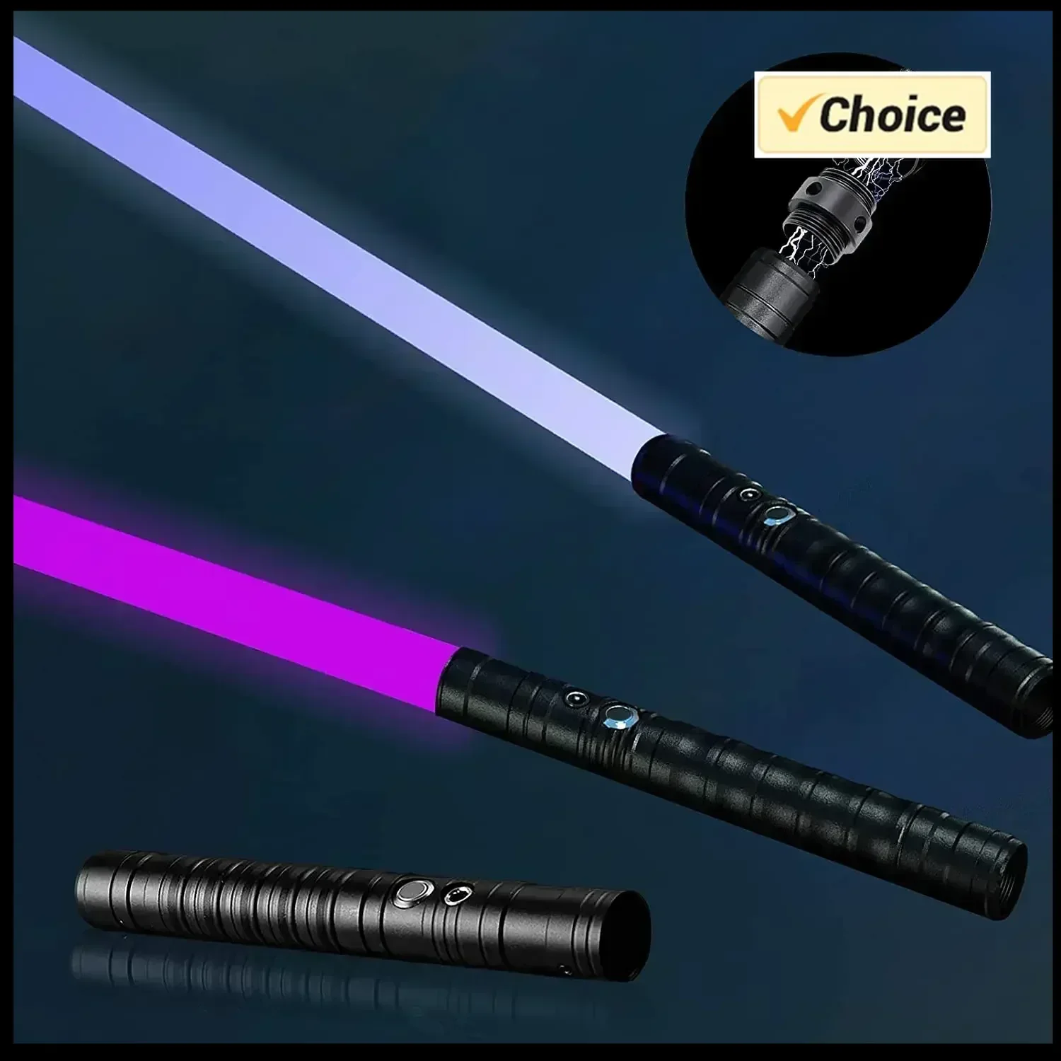 80cm Mini Lightsaber RGB 7 Colors Change Metal Handle Laser Sword Heavy Dueling Sound Two in One Light Saber Cosplay Stage Props