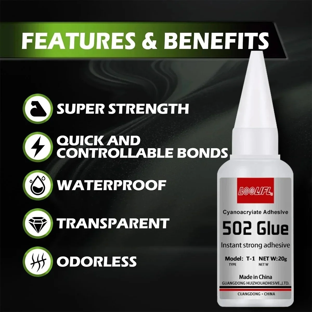 Super Cola 502 Adesivo Instantâneo de Forte Ligação, Cola Cianoacrilato para Metal, Plástico, Madeira, Borracha, Couro, DIY, Adesivo de Secagem Rápida