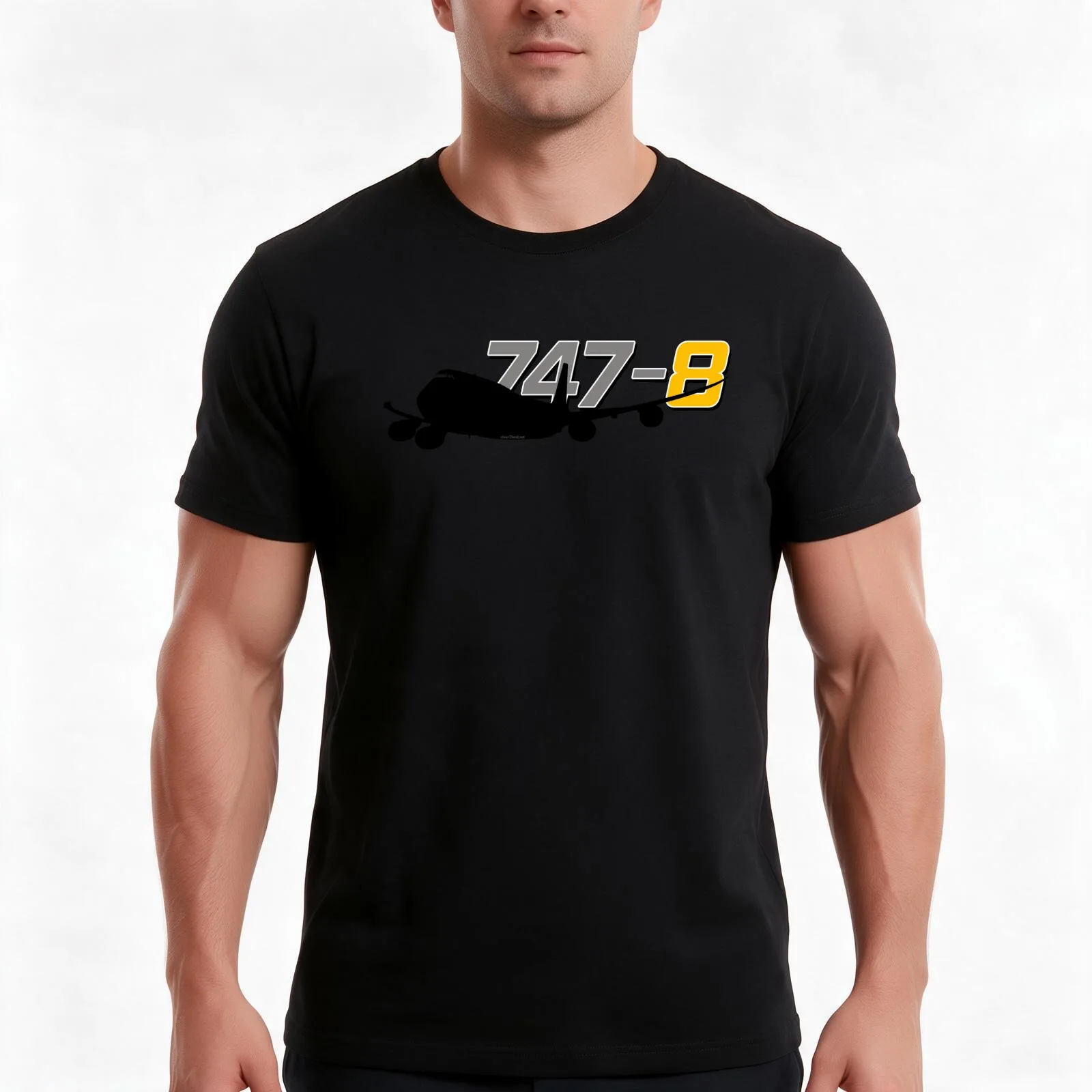 747 - 8 Jumbo Jet T-Shirt Summer Casual Cotton Tee Oversized Streetwear Tops Vintage Graphic Print Loose Fit Short Sleeve