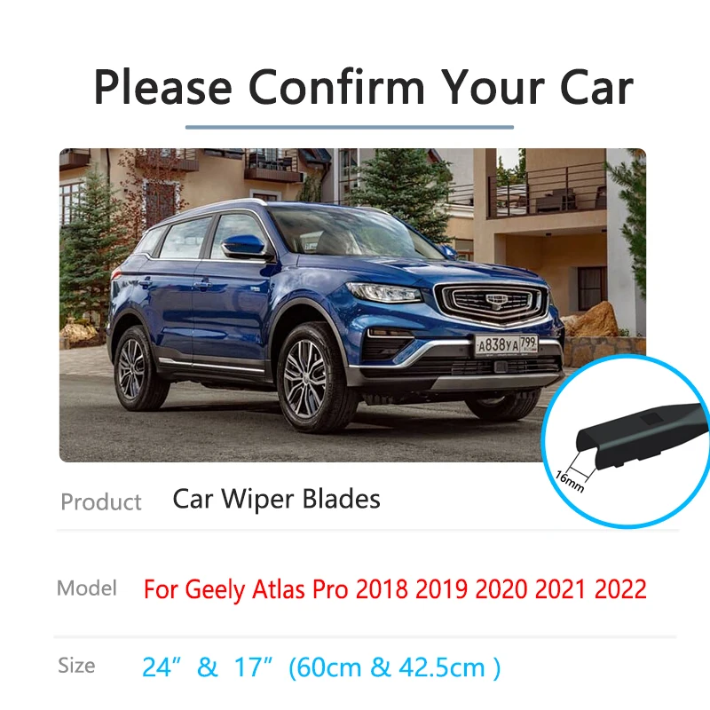 For Geely Atlas Azkarra NL-3 Pro 2018 2019 2020 2021 2022 Front Wiper Blade Brushes Windshield Windscreen Window Car Accessories