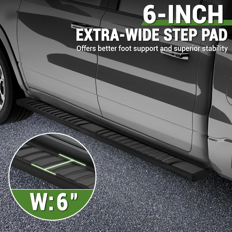 6 لوحات تشغيل متوافقة مع 20202025 تشيفي سيلفرادو 2500HD 3500HD كابينة مزدوجة من سبائك الألومنيوم الأسود قضبان جانبية Nerf Ba #4