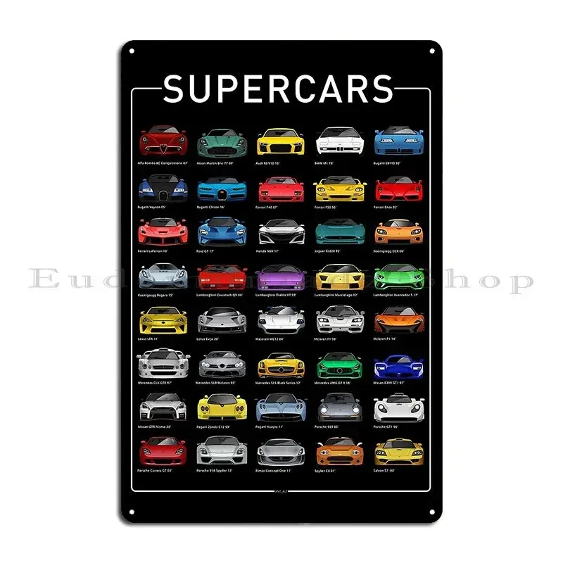Super Cars B Metal Signs Wall Plaque Club Bar Wall Decor Cave Design Tin Sign Poster