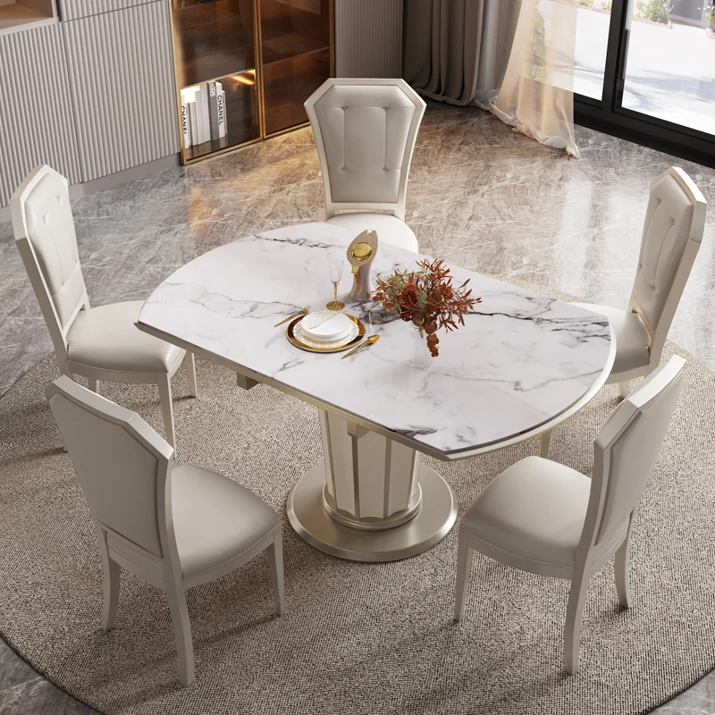 Kitchen Restaurant Dining Table Marble Chairs Round Nordic Modern Dining Table Luxury Living Room Mesas De Jantar Home Furniture - Image 2