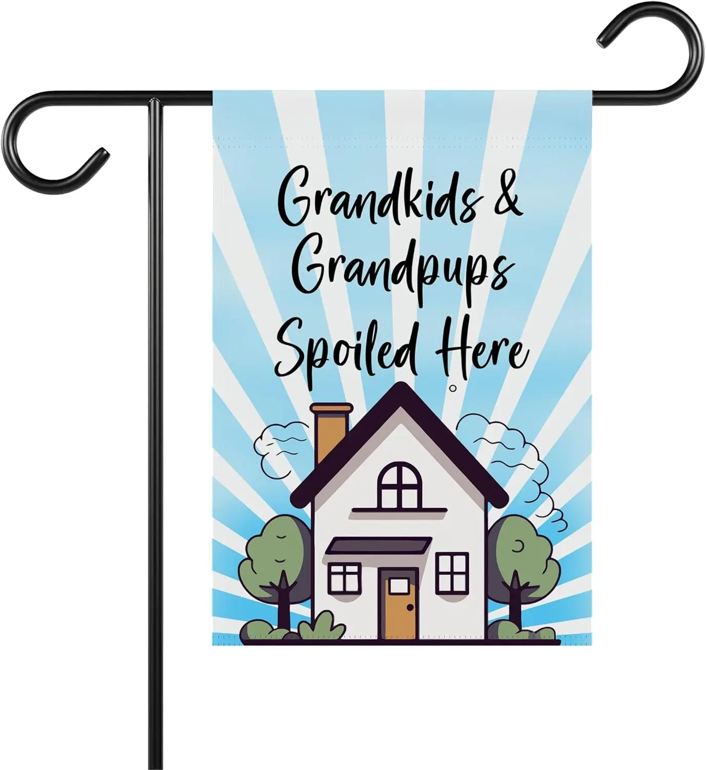 Grandkids And Grandpups Spoiled Here Garden Flag - Welcom To Grandkids & Grandpups House - Garden Flag 12 X 18 Inch Double S