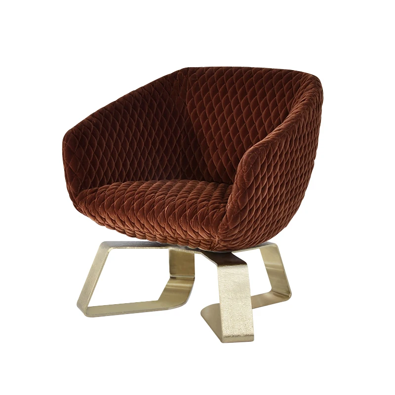 

Italian stainless steel leisure modern simple beauty salon reception chair sofa creative single dining chair