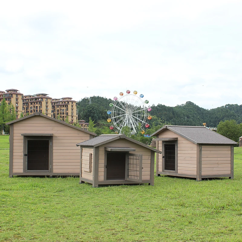 Outdoor outdoor solid wood sun-proof and rain-proof dog house dog kennel dog house large and medium-sized dog courtyard villa