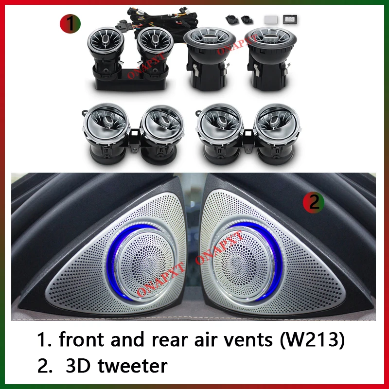 Für Benz E-klasse W213 Coupe W238 AMG 64-farbe LED Auto Atmosphäre Lampe Decke Air Vent Turbine 3D Hochtöner Speeker Umgebungs Licht