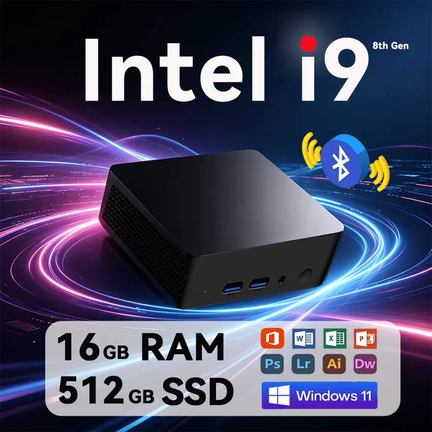 

2026 Hot selling Windows 11 Gamer Intel Core i9 8950HK Mini PC 16GB DDR4 1TB SSD 1000M Ethernet Gaming PC Desktop Mini Computer