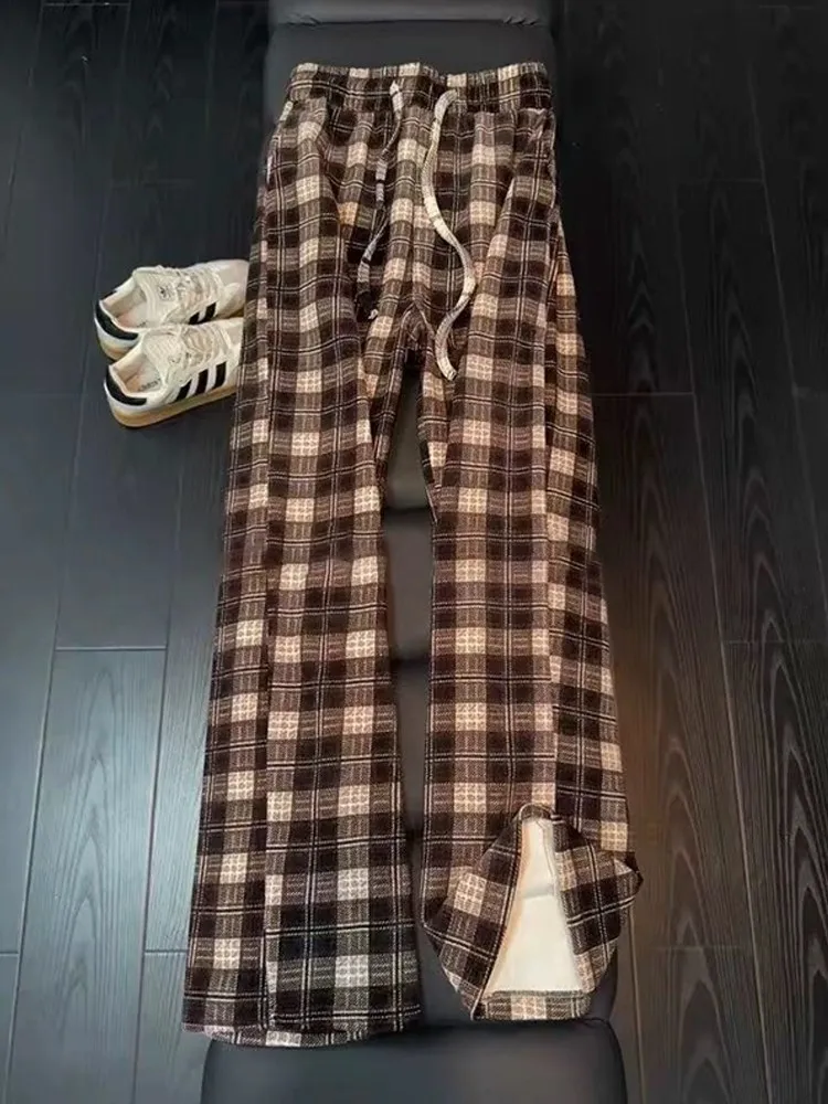 

i Woolen Thi Straight Leg Men's Casual Pants Autumn Winter American Sle Loose Fit Heavy Du Sweatpants