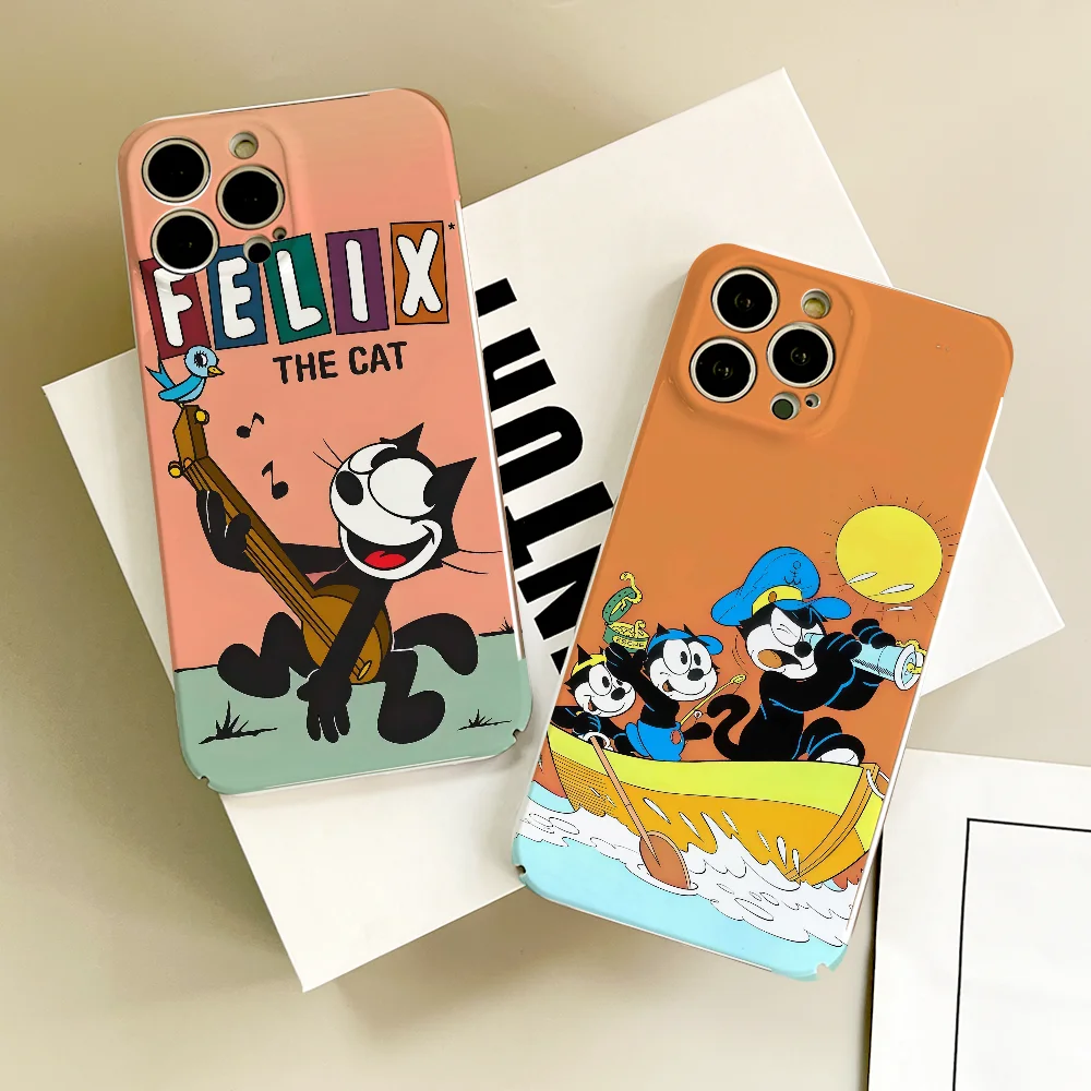 Custodia per telefono F-Felix the C-Cat simpatico cartone animato FUNDA per IPhone 17 16 15 14 13 12 11 Plus Pro Max Mini Pellicola rigida HD lucida