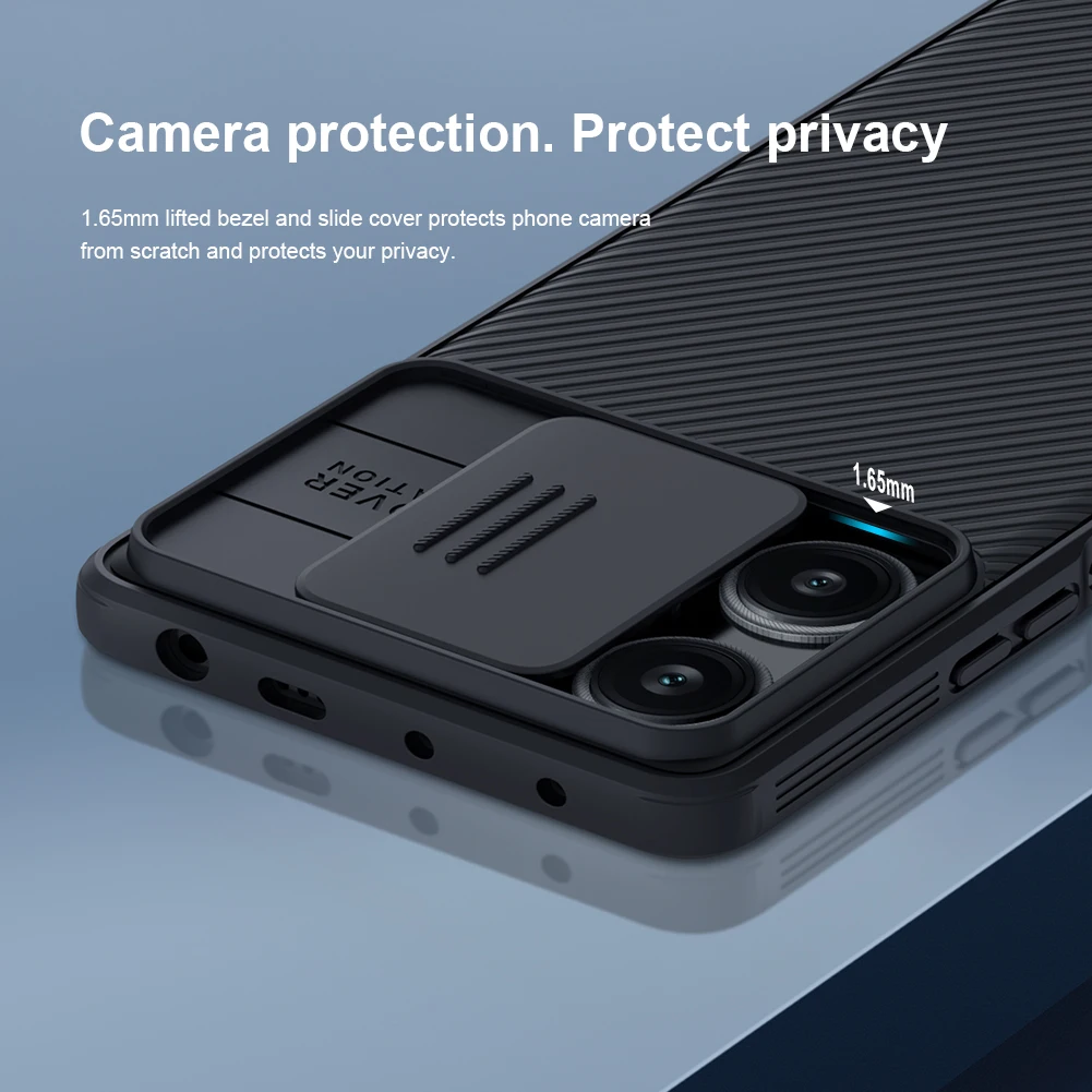 Nillkin for Xiaomi Poco F5 Case, CamShield Pro Case with Slide Camera Cover Protector Hard PC+TPU Cover