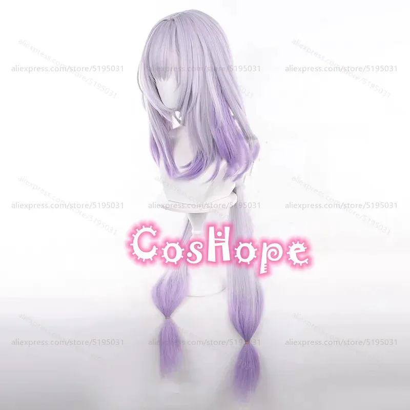 HSR Castorice Cosplay Wig with 65cm Long Ponytails Light Purple Gradient Wig Cosplay Anime Heat Resistant Synthetic Wigs