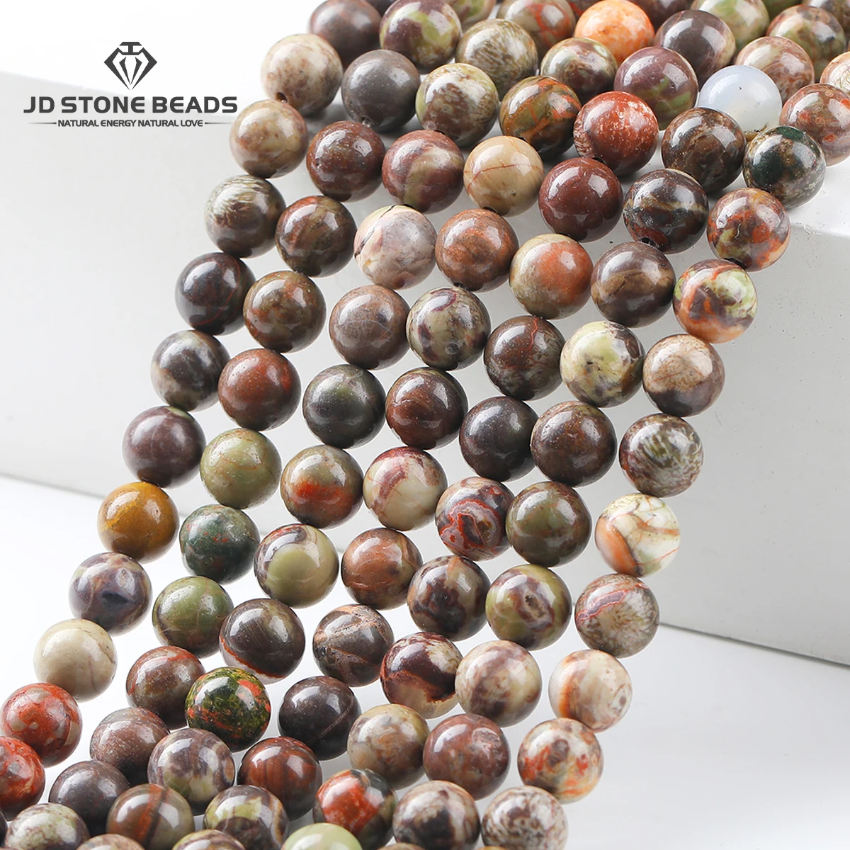 

Natural Stone Picture Agate Bead Round Loose Spacer 4 6 8 10 12mm Pick Size for Jewelry Making DIY Bracelet Necklace Accessory