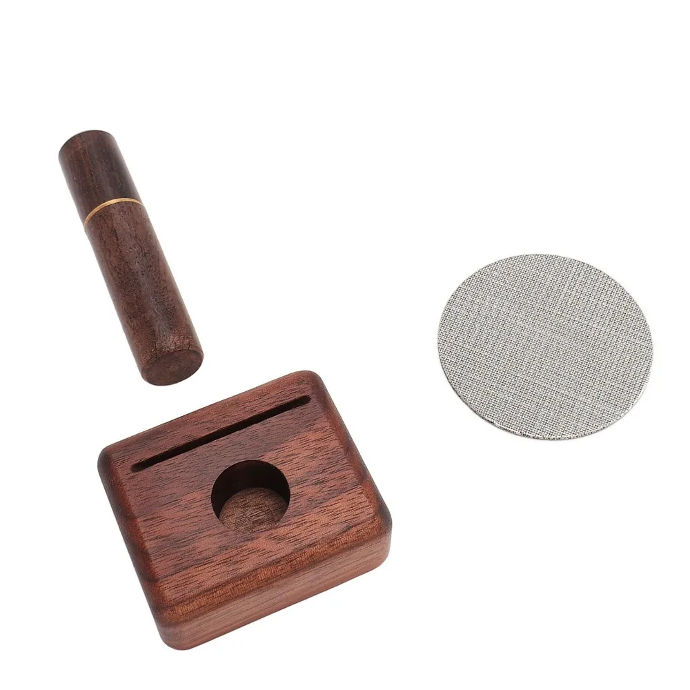 304 Stainless Steel Coffee Needle Distributor Solid Beechwood Base 2in Size Espresso Distribution Tool Needle Stirrer Design