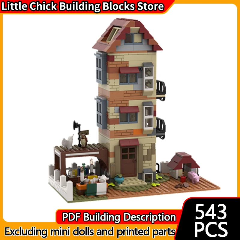 

City Street View Model MOC Building Bricks Aparment Building Modular Technology Children Holiday Gifts Assemble Toys Suit