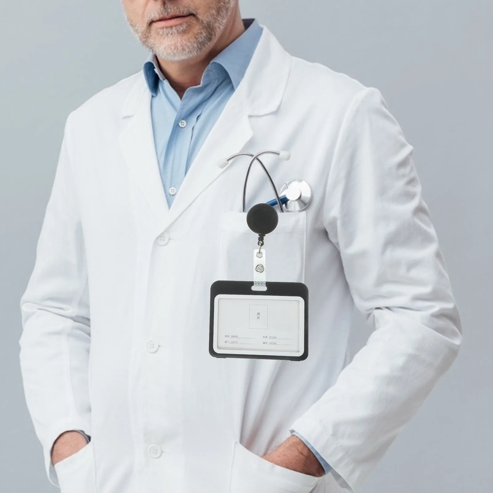 

2Pcs Horizontal Transparent Badge Sleeve Card Protector Reusable Storage Cover for Cards