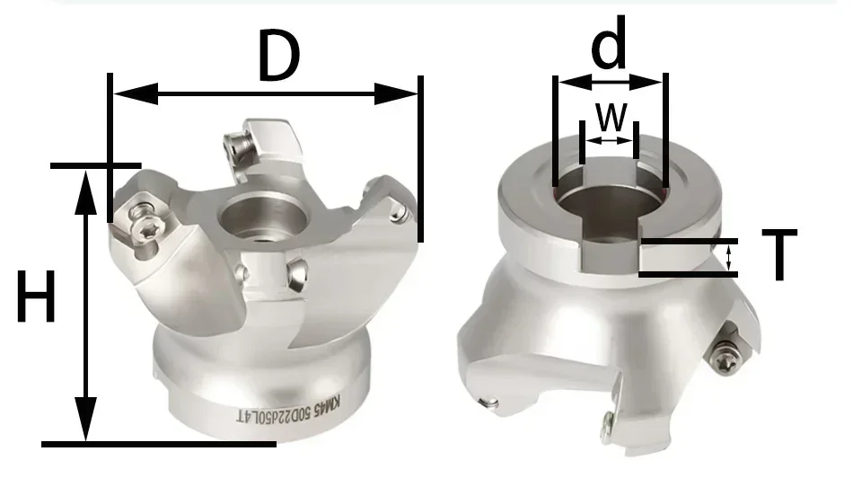 KM12 45 Degree Milling Cutter Head Cutting Adapter 50 63 80 Carbide Insert SEKT1204 CNC Lathe Machine Face Milling Cutter Head