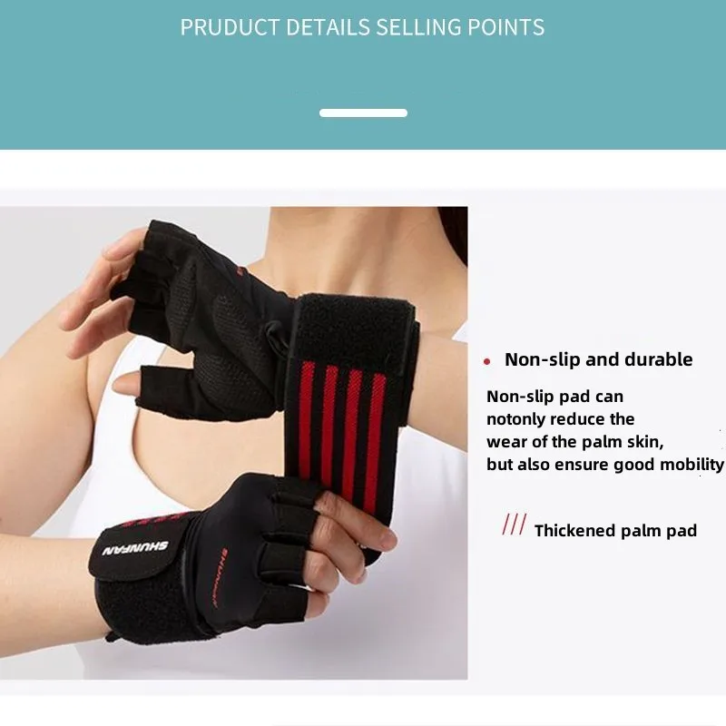 Men Women Wrist Palm Protector Gloves Weightlifting Training Gloves for Fitness Sports Cycling Gymnastics Gym Gloves