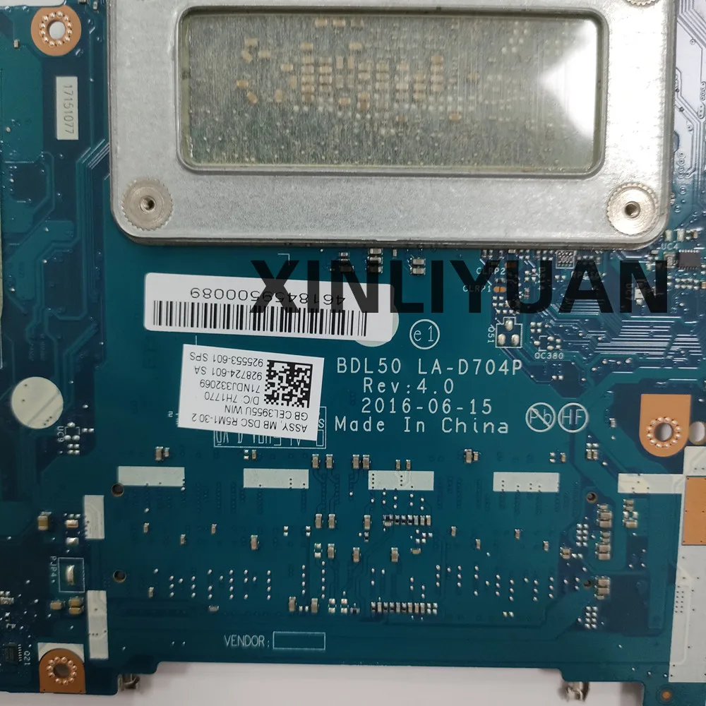 Материнская плата для ноутбука HP Pavilion 15-AY 250 G5 BDL50 LA-D704P, 3955u i3、i5、i7、ЦП, графический процессор 2 ГБ、 854936 -001、 925553 -601 909167 -601、