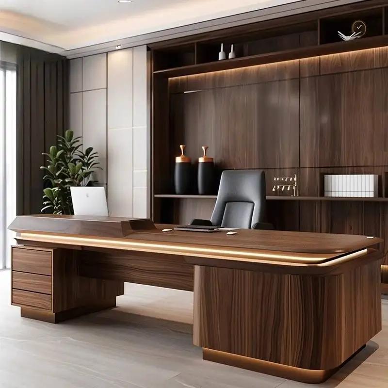 مكتب تنفيذي من الخشب البني، أدراج فاخرة رخيصة وحديثة، مكتب تنفيذي، أثاث مساحات صغيرة للدراسة رخيصة الثمن