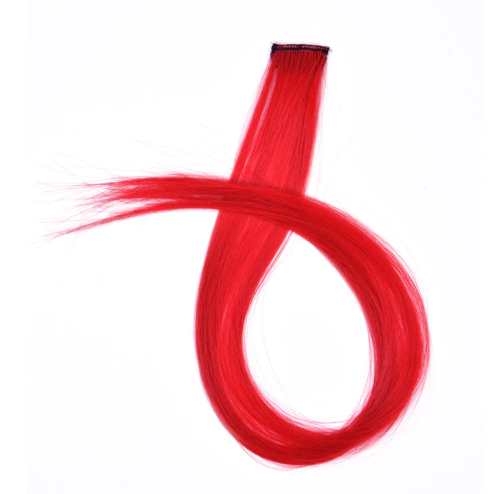 Colored Clip in Hair Extensions Straight Synthetic Hairpieces Colored Hair Extensions with 22 Inch Clip for Women Girls Braiding