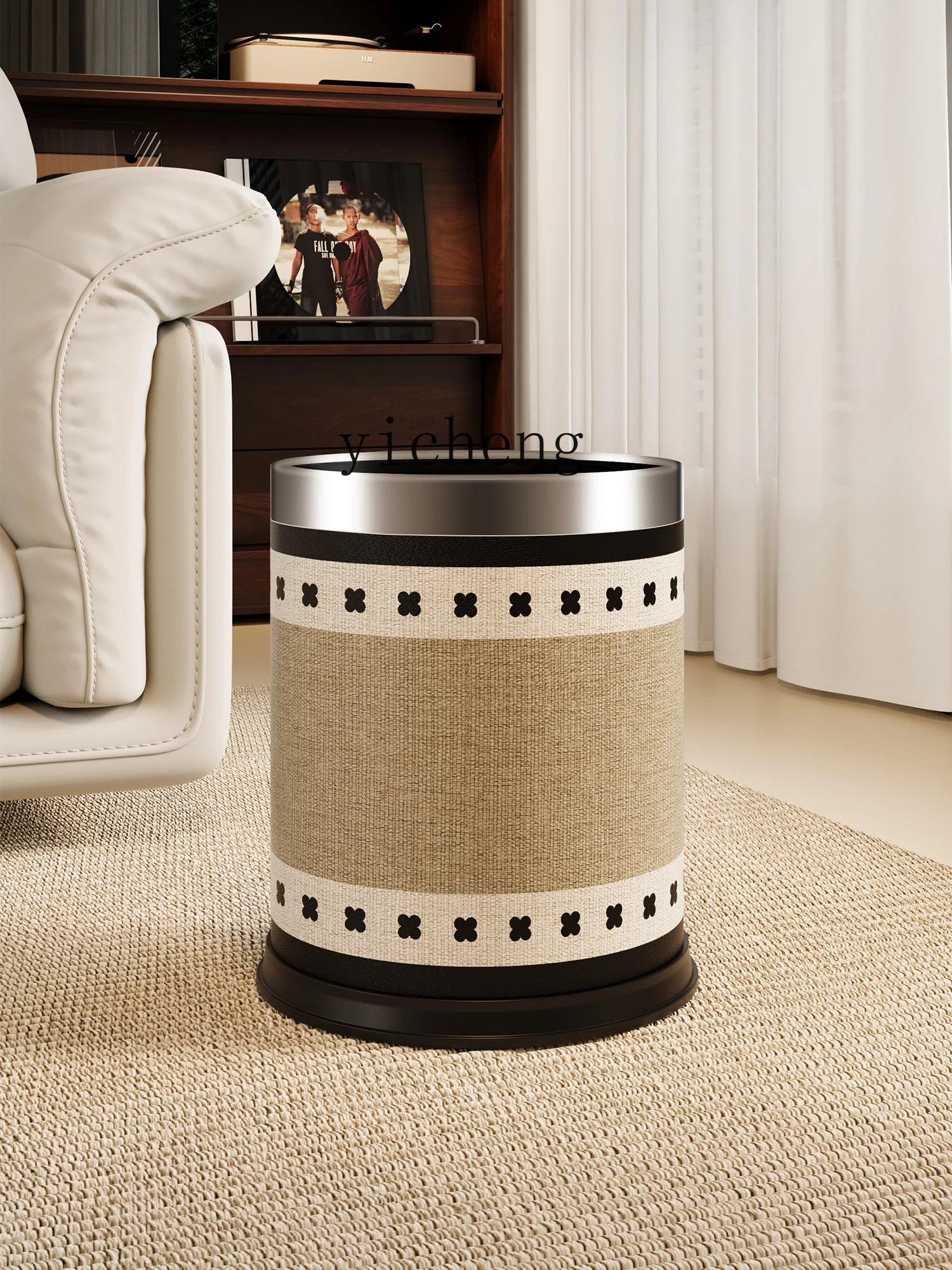 

ZYA medieval trash can household living room bedroom kitchen bedside high value large capacity