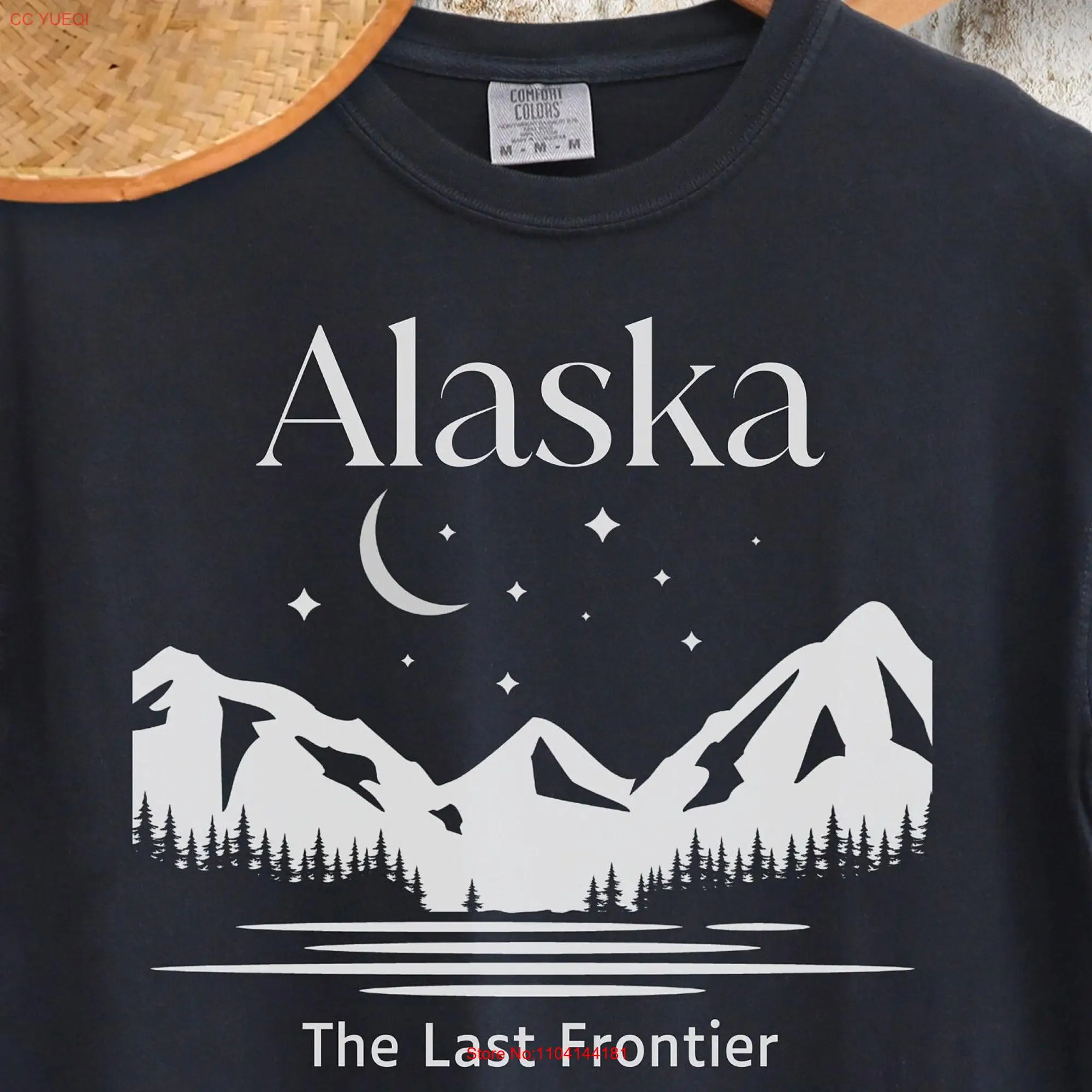 Alaska The Last Frontier Mountains T Shirt Comfort Colors Pullover Moose Mountain long or short sleeves