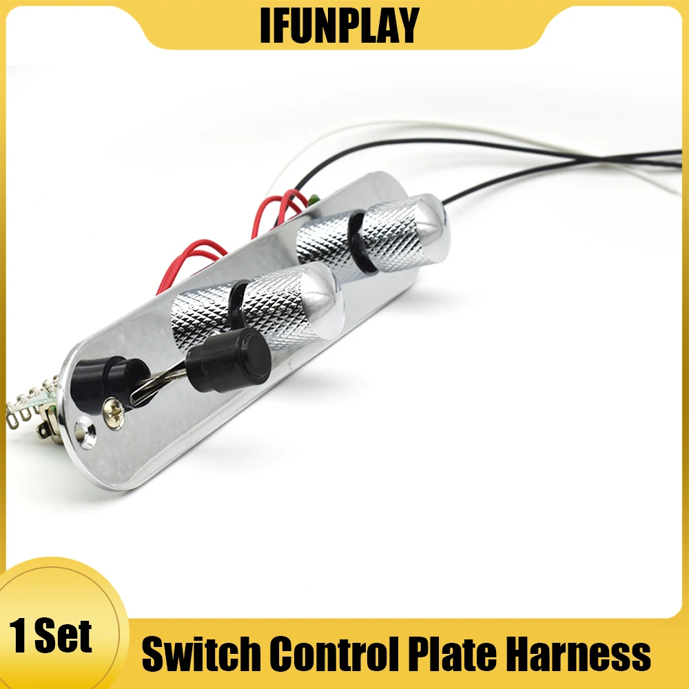 3 Way Wired Loaded Prewired Control Plate Harness Switch Knobs for TL Guitar Parts Black Silver Gold