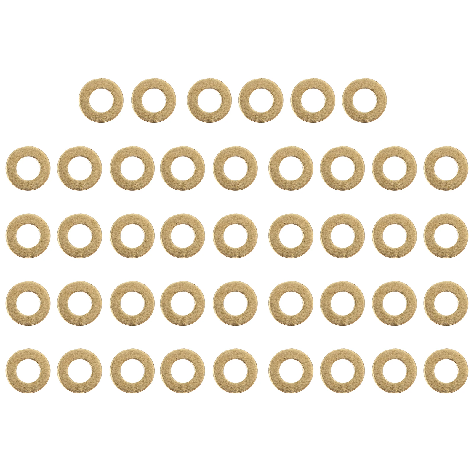 

50Pcs Copper Flat Washers Brass Sealing Washers for Mechanical Automotive Construction Hardware Fastening Accessories