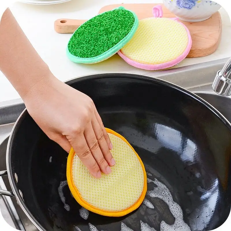 Double Side Dishwashing Sponge Soft Reusable Dish Washing Brush Pan Pot Dish Wash Sponges Household Cleaning Kitchen Tools