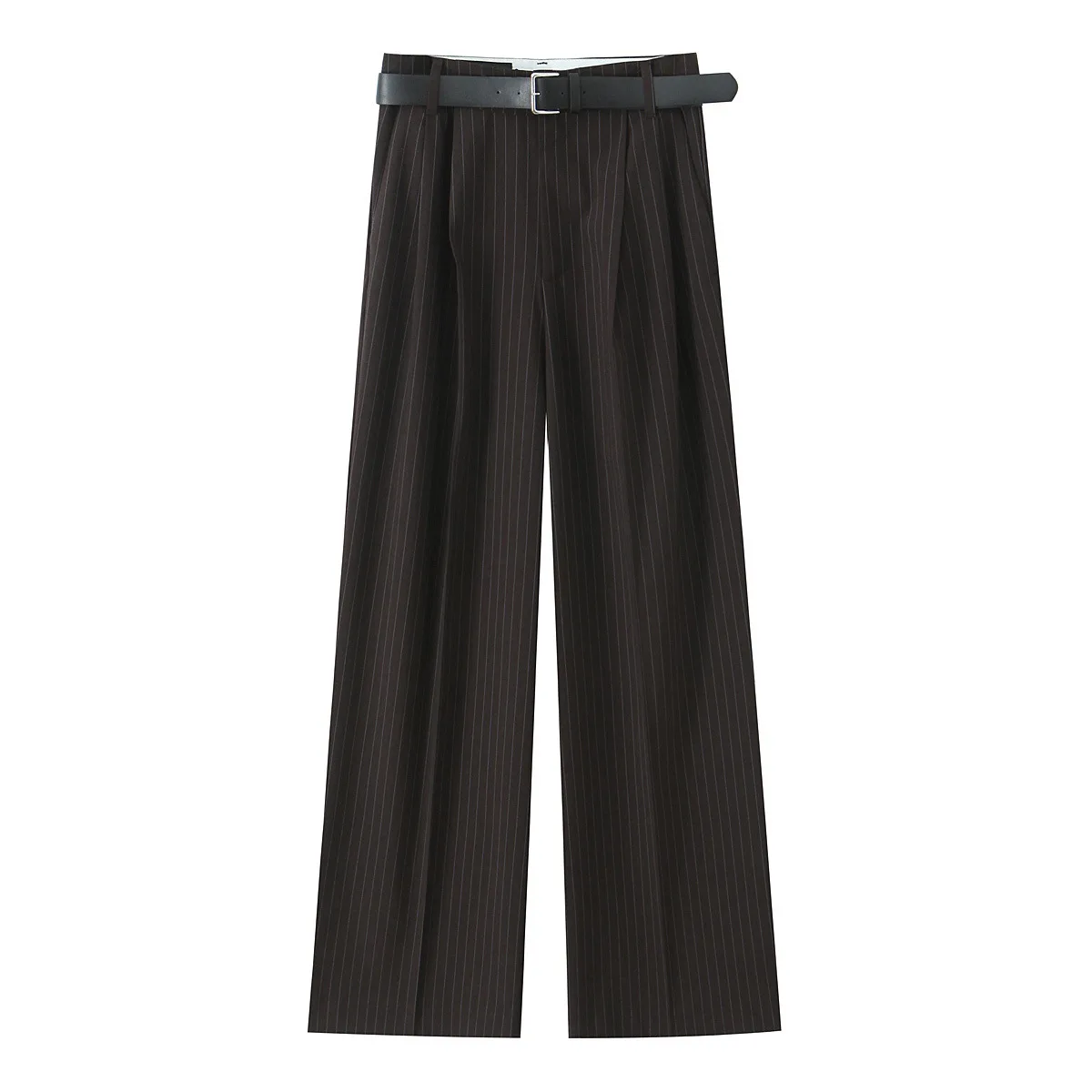Spring 2025 New Burgundy Suits Pants for Women Office Lady Elegant High Waist Wide Leg Fashion Trousers with Pockets Black Gray