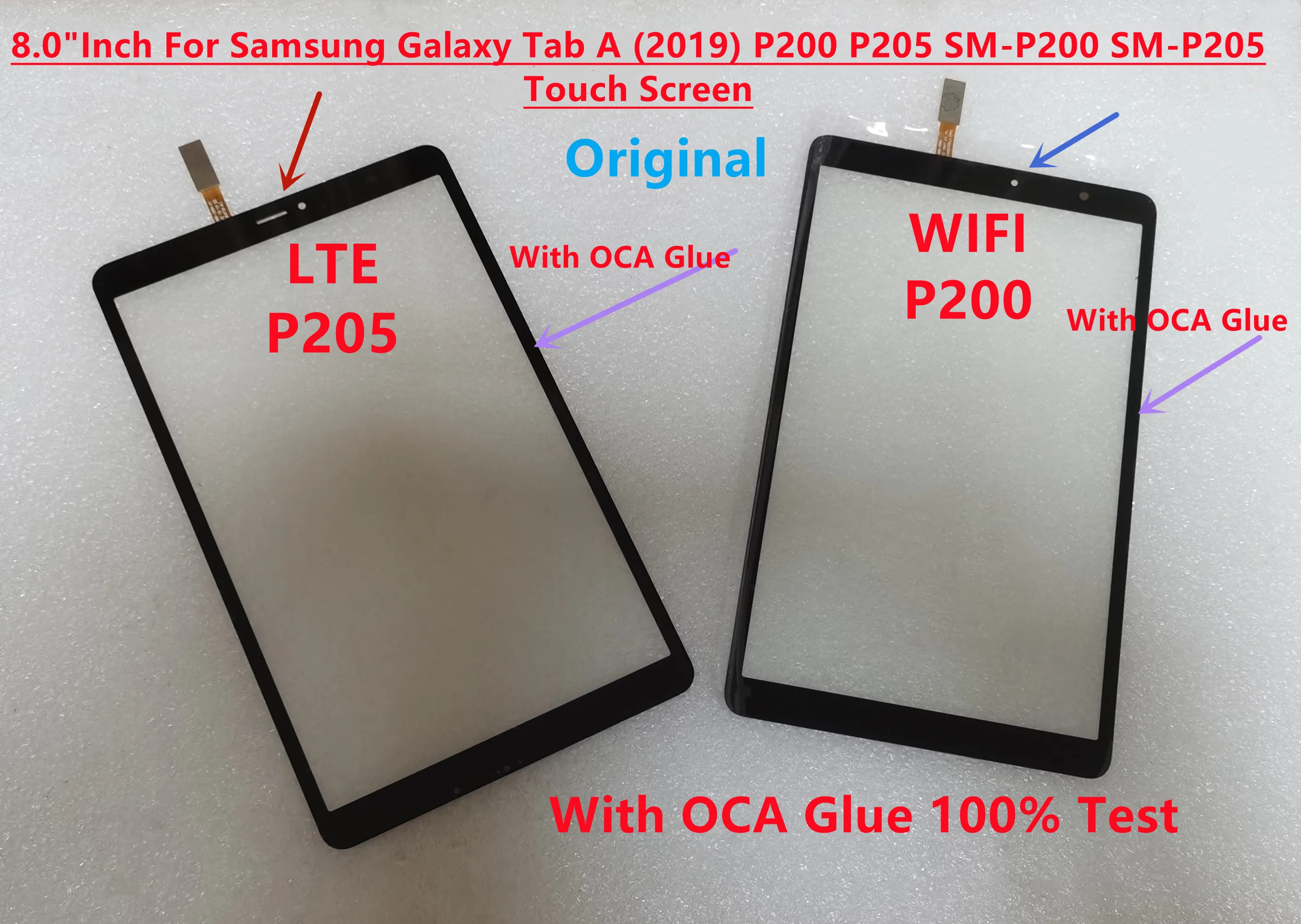 

8.0'' Inch For Samsung Galaxy Tab A S Pen SM-P200 SM-P205 P200 Wi-Fi P205 3G Touch Screen + OCA Glue Replacement parts Tested