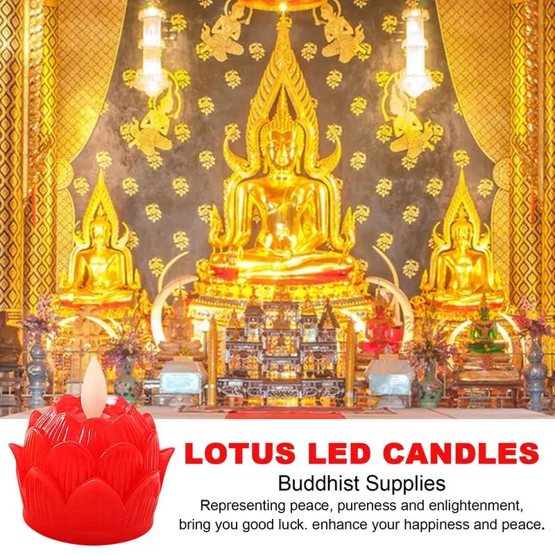 Led Candle Decor Led Flameless 12Pieces Candle Lamp Buddhist Lights Battery Operated Realistic Tea Light 100 Hour Lamp