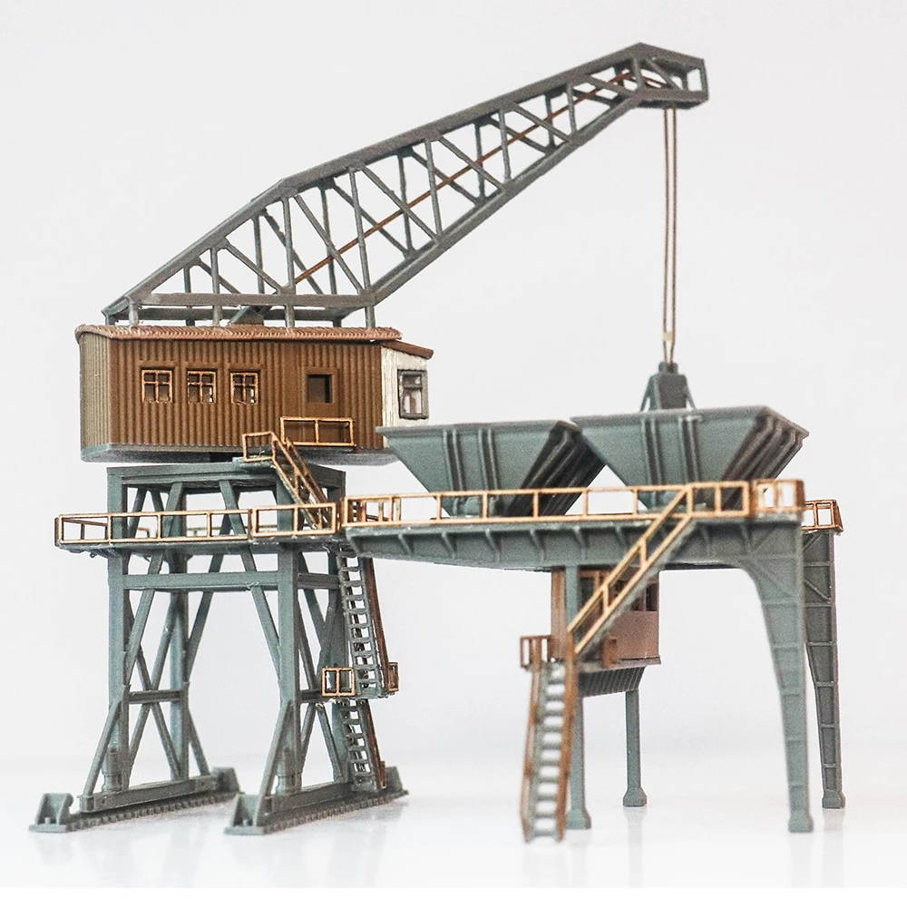 N Scale Miniature Coal Hoist/Coal Loader Model Tower Crane For DIY Railway Sand Table Scene Model Accessories Diorama Kit 1PCS