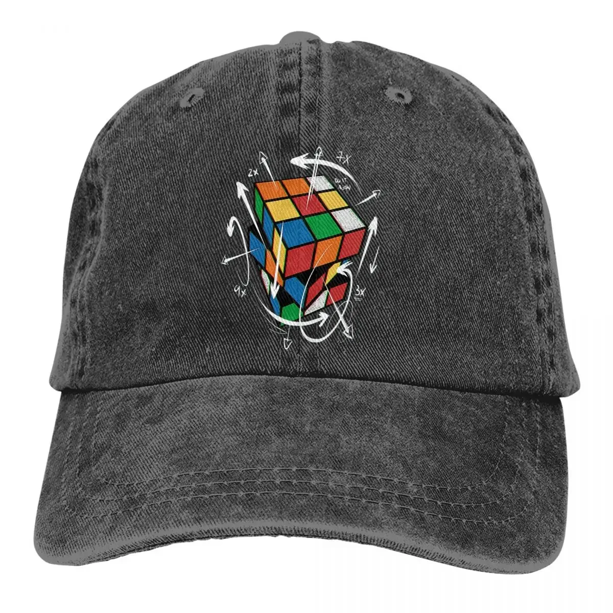 Pure Color Dad Hats Flip Over Women's Hat Visor Baseball Caps Magic Cube Art Culture All Seasons Travel Adjustable Peaked Cap