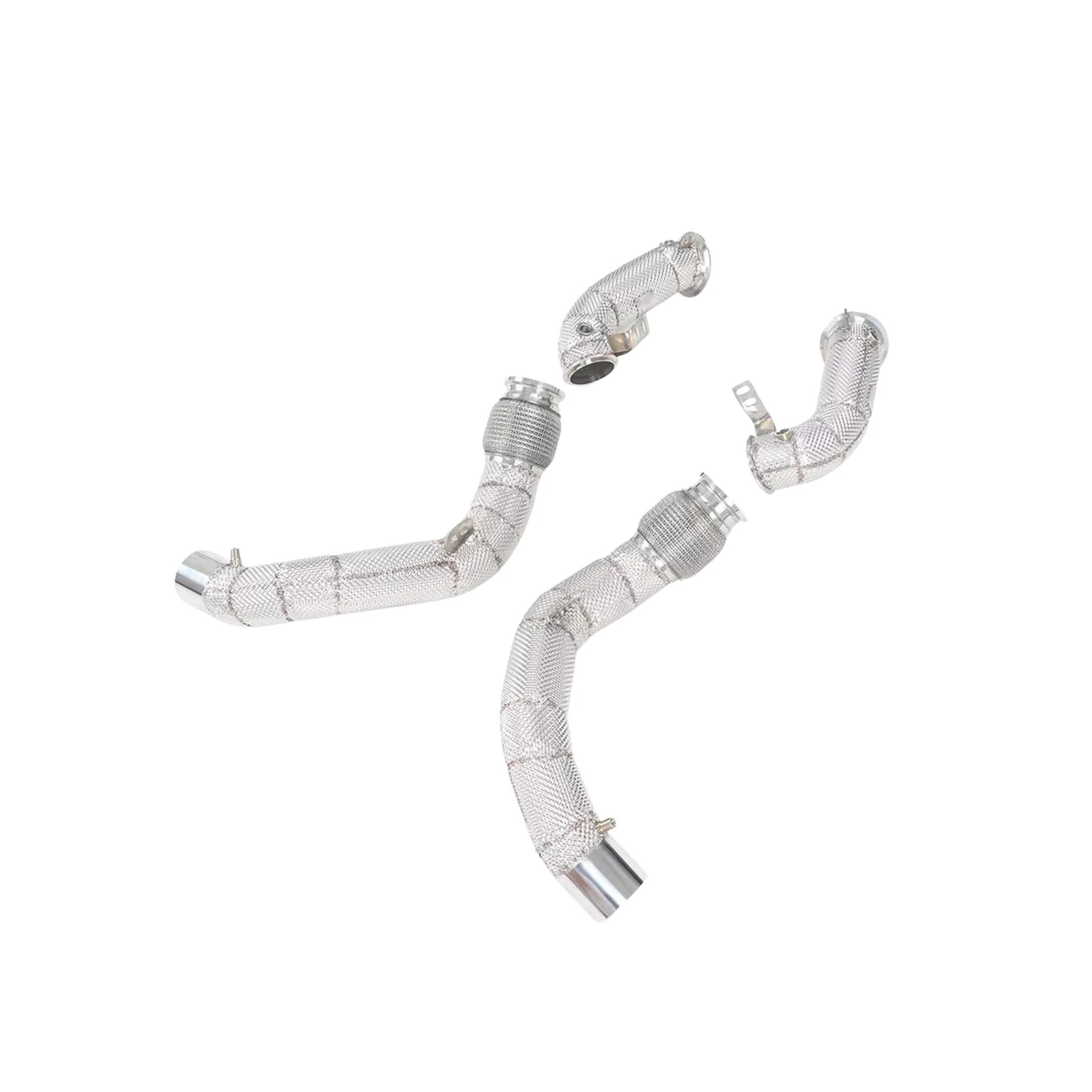 YT 304 Stainless Steel Straight Heat-Insulated Downpipe for BMW M8 F91 F92 F93 4.4T Exhaust Pipes