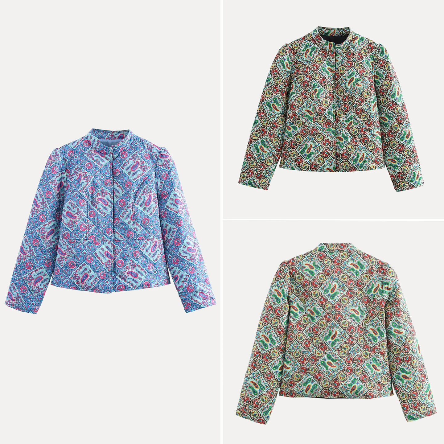 

Ele Floral Print Outerwear Versatile Women's Sle Commute Faion 2025 Autumn New Arrival Straight Cut Long Sve round...