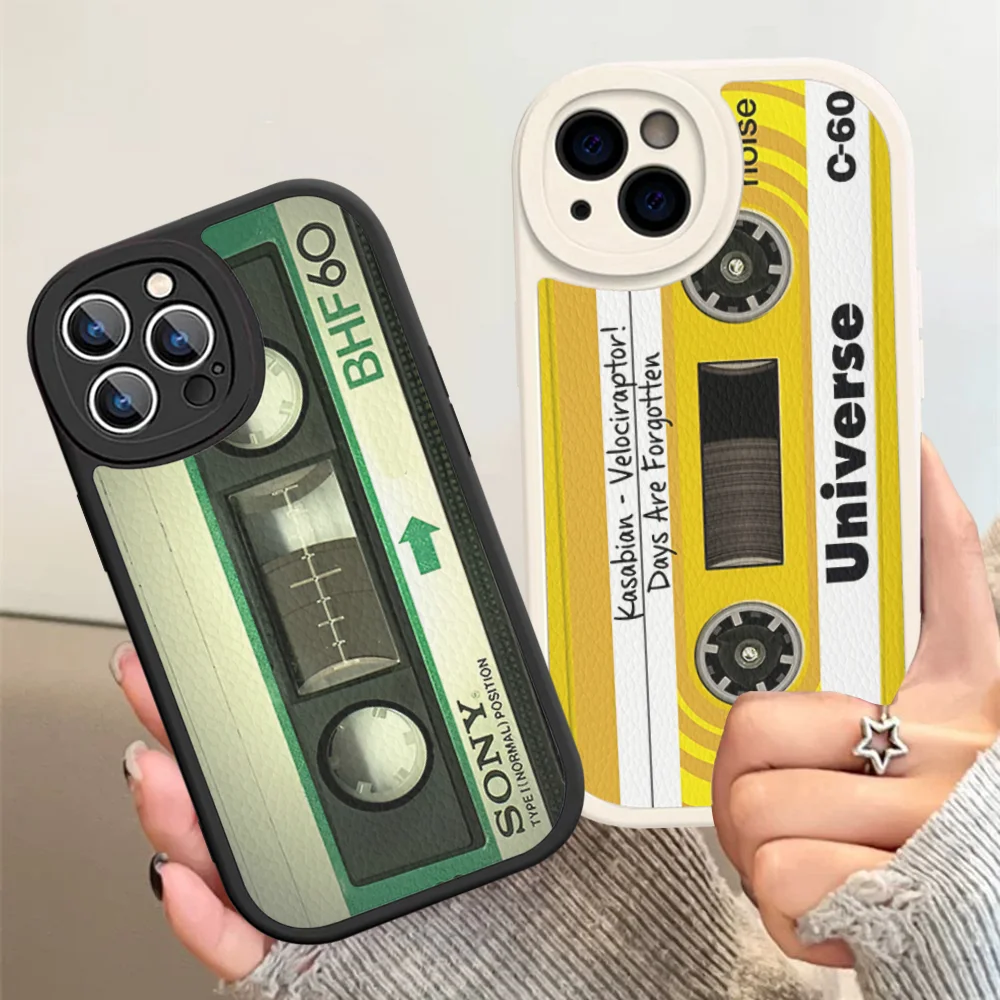 

Magnetic Radio tape Cassette Phone Case Hard Leather For iPhone 14 13 12 Mini 11 14 Pro Max Xs X Xr 7 8 Plus Fundas